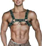 Punk PU Leather Harness for Man Adjustable Leather Harness Body Chest Half Harness Punk Belt Clubwear Costume