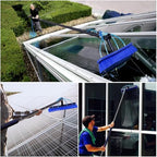Solar Panel Window Cleaning Brush and Pole, 40FT Adjustable Window Cleaner Brush & Water Fed Pole Kit, Solar Panel Cleaning System Window Washing Equipment Tool