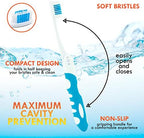 Portable Folding Toothbrush Kit - Built-in Cover, Collapsible, Multi-color (6 Pack Soft-Multicolor)