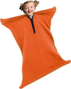 Fun and Function Space Explorers Body Sock Calming Sensory for Adults Full Body Sock Sensory Sack Large (55” X 27”) / 142 * 71 Cm(Orange,Large/L)