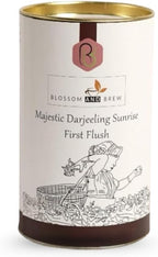 Blossom & Brew Majestic Darjeeling Sunrise First Flush Black Tea (1.76oz) – Whole Leaf from Teesta Valley – Rich Flavored & Aromatic Breakfast Brew – Caffeinated Indian Tea for Hot or Iced Beverages