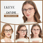 LKEYE Reading Glasses Women Cat Eye Blue Light Computer Readers Stylish Spring Hinge Designer Fashion Cute Eyeglasses LK6094
