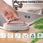 2PCS Magic Cleaning Sponge,Shower Cleaner Brush,Multi Function Handheld Cleaning Sponge Brush,for Kitchen and Bathroom Ideal for Glass Walls and Ceramics,Pink