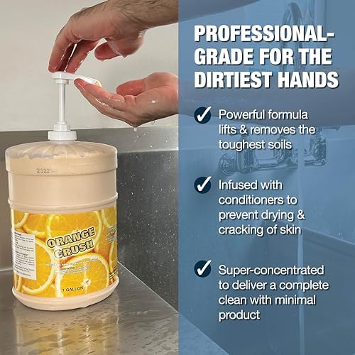 Zenex Orange Crush Hand Soap with Pumice and Skin Conditioners - Industrial Hand Cleaner | Citrus Crème Scent | Dissolve Tough Soils | Does Not Dry Out Skin | 400 ml (1-Pack)