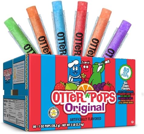 Otter Pops Freezer Bars, Ice Pops, Original Flavors (80ct - 1oz Bars)