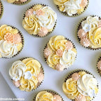 30 Honeysuckle Icing Flowers | Small Edible Roses | Peach, Coral, and Yellow Sugar Flowers | Edible Flower Sprinkles | Simply Sucré