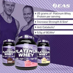 EAS 100% Platinum | 3 Ultra-Platinum Whey Proteins | Increase Size & Strength | 25g Protein, 5.5g BCAAs | 5 Pound (Vanilla Ice Cream)
