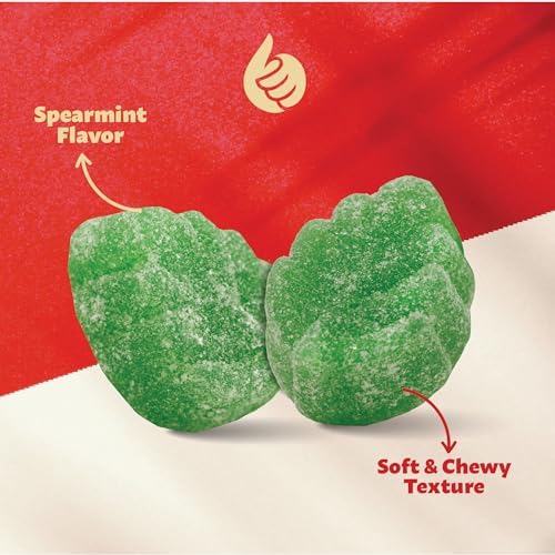 Spearmint Leaves 2-Pound Bag | Unwrapped Jelly Candy | Soft and Chewy Spearmint Candy Bulk | Old School Mint Jelly Treat for Parties and Everyday Snacking