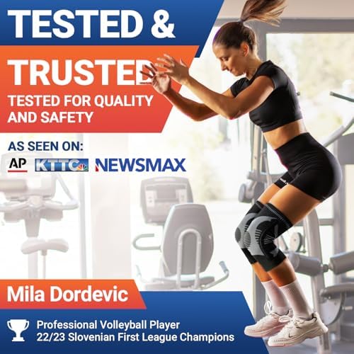 DR. BRACE ELITE Knee Brace with Size Stabilizer (2 Pack) Knee Brace for Women & Men, Workout, Sports, Daily Knee Compression Sleeve for Maximum Knee Pain Support & Fast Recovery (Mercury, Medium)