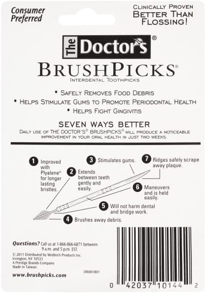 The Doctor's BrushPicks Toothpicks, 275 Picks Per Pack (2 Packs)