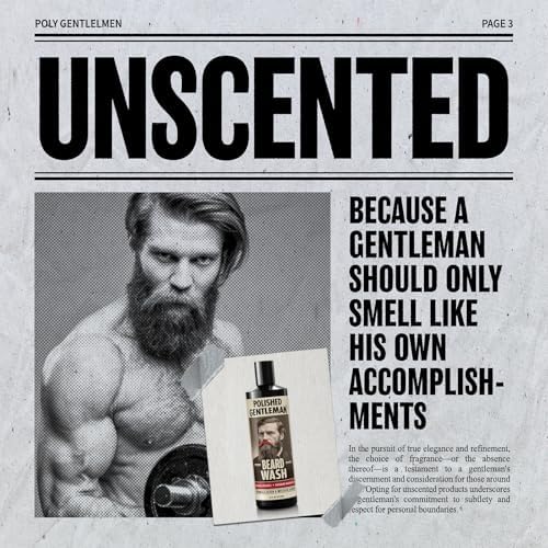 Polished Gentleman Refreshing Beard Shampoo and Face Wash with Peppermint Tea Tree and Argan Oil - for Thicker and Softer Beard (16 oz)