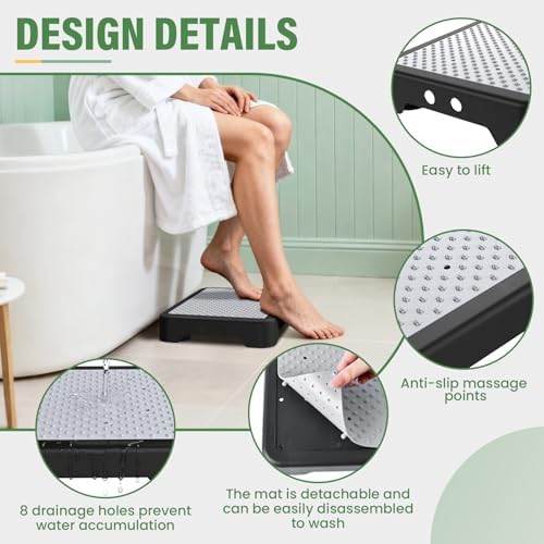 SOYO Mobility One Step Stool, Heavy Duty Indoor Outdoor Non-Slip Small Step Platform Assistive Device for Adult Elderly, Standing Support and Step Riser for Car, Bed, Door, Stair, Bathroom, Black-Gray