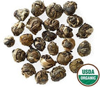 Golden Moon Tea Organic Jasmine Pearls Green Tea - Loose Leaf Dragon Pearls, Premium Grade, Non GMO - Travel Tin (48 Servings)