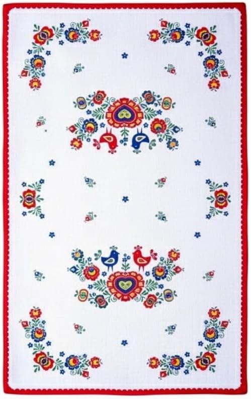 Folklore Dish Towel, Red
