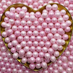 CandiJumpin 7mm Edible Pink Pearls, Pink Pearl Sprinkles for Cake Decorating Small Sugar Pearls Edible Cake Decorations Pearl Sugar Sprinkles Cupcake Toppers Baby Shower Party Birthday Wedding Christmas Supplies 3 OZ