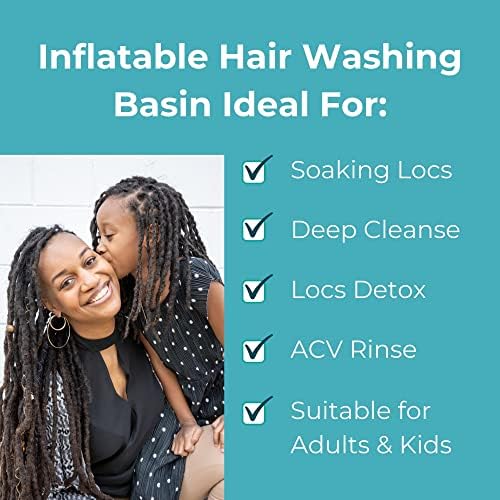 CIRCA AIR Inflatable Sink For Locs Detox - Tub For Dreads With Pillow, Hair Washing Basin, Shampoo Basin, Portable Hair Washing Station for locs