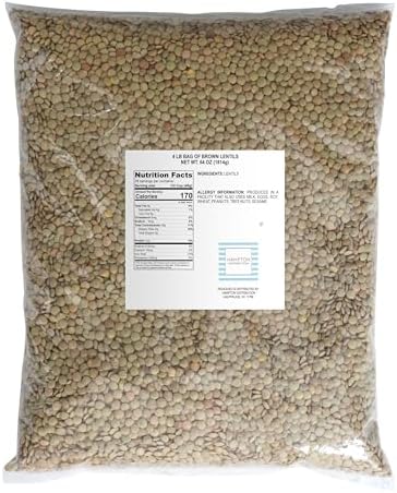 Brown Lentils, 4 Pound Bulk Bag