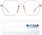 Square Reading Glasses Oversized Full Rim Spectacles Trendy Blue Light Blocking Reader Eyeglasses Lightweight Eyewear