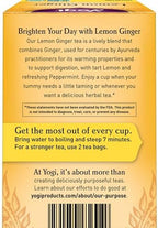 Yogi Tea Lemon Ginger - 16 Bags per Pack (4 Packs) - Organic Ginger Root Tea to Support Healthy Digestion - Includes Lemongrass, Lemon Flavor, Licorice Root, Lemon Peel & More