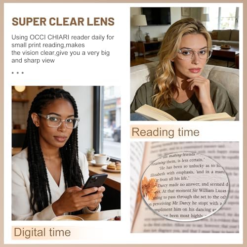 OCCI CHIARI Reading Glasses For Women Big Frame Reader