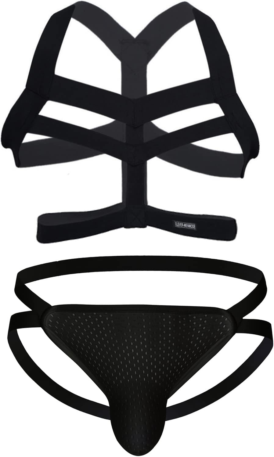 Men'S Bikini Panties Sexy Elastic Body Chest Harness Jockstrap Lingerie Set Shoulder Chest Belt With G String