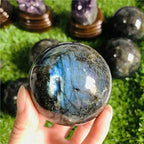 40/50/60mm Natural Rainbow Labradorite Quartz Sphere Reiki Crystal Ball Moonstone Crystal Stone (Size : 40mm)