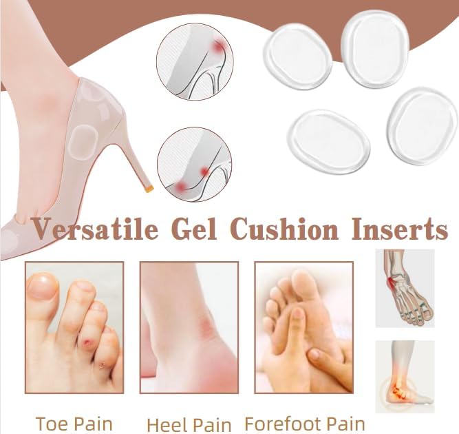 Shoe Heel Pads, Gel Cushion Inserts, Back of Heel Cushion, Clear Heel Pads for Women Men Shoes