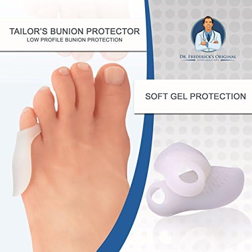 Dr. Frederick’s Original Tailor’s Bunion Pads - 6 ct Low Profile Soft Gel Spacers for Bunionette Relief - Cushions Pinky Toe & Reduces Friction - Washable, Latex-Free, Doctor-Developed Foot Protectors