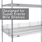 METRO L18N-4C Super Erecta 4" High Stackable Ledge for Wire Shelving, Chrome, 18"