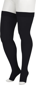 Juzo Soft 2001 Thigh-High, 20-30 mmHg, Open Toe Compression Stocking with Silicone Top Band for Men & Women, Short