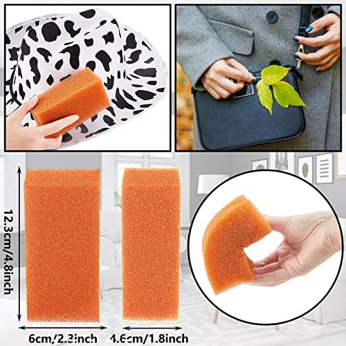 6 Pieces Felt Hat Cleaning Sponges Felt Hat Cleaner Western Hat Brush Cleaner Orange Sponges for Cleaning Household Sponges for Cowboy Cowgirl Hats Care