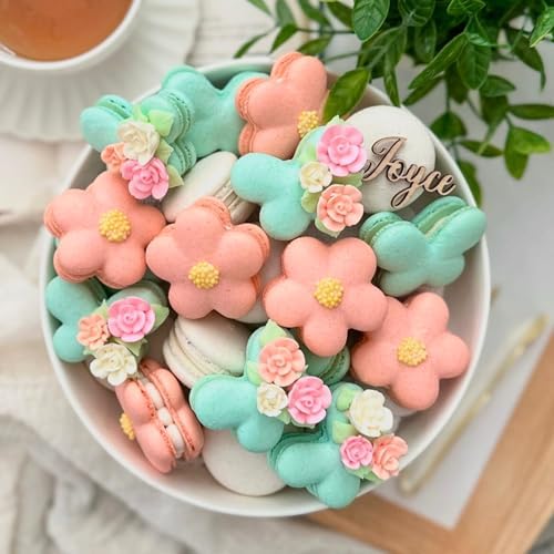 30 Tea Party Icing Flowers | Small Edible Roses | Pink and Ivory Sugar Flowers | Edible Flower Sprinkles | Simply Sucré