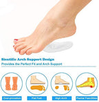 Gel Arch Support, 3 Pairs Shoe Insoles for Flat Feet, Reusable Arch Inserts for Plantar Fasciitis, Adhesive Arch Pad for Relieve Pressure and Foot Pain, 3pairs-crystal