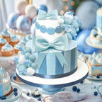 36 PCS Oversized Blue Bow Cake Toppers EVA Foam Bowknot Cakes Decorations Wedding Cake Topper for Birthday Baby Shower