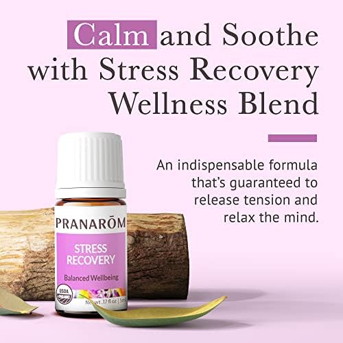 Pranarom - Stress Recovery Essential Oil Blend (5ml) - Lavender, Bergamot, Clary Sage, and Rose Geranium - 100% Pure Essential Oil for Diffusing and Wellness | USDA and ECOCERT Certified Organic