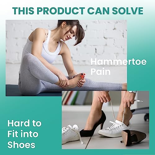 Welnove Hammertoe Corrector - 6 PCS Toe Splints Realign Bent, Curled, Crooked, Claw, Hammer Toes - Toe Straighteners for Men and Women, FSA or HSA eligible - Blue