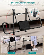 AMOVO Bed Rails for Elderly Adults Safety - Foldable Bed Assist Rails for Seniors Bed Side Grab Bar with Sensor Light, Adjustable Bedside Railing Safety Guard Rail Cane (ASTM F3186–17 Certified)