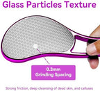 Glass Foot File, Crystal Glass Callus Remover Foot Scrubber and Heel Scraper for Men, Women, Dead Skin Removal Pedicure Tool, Rose Red