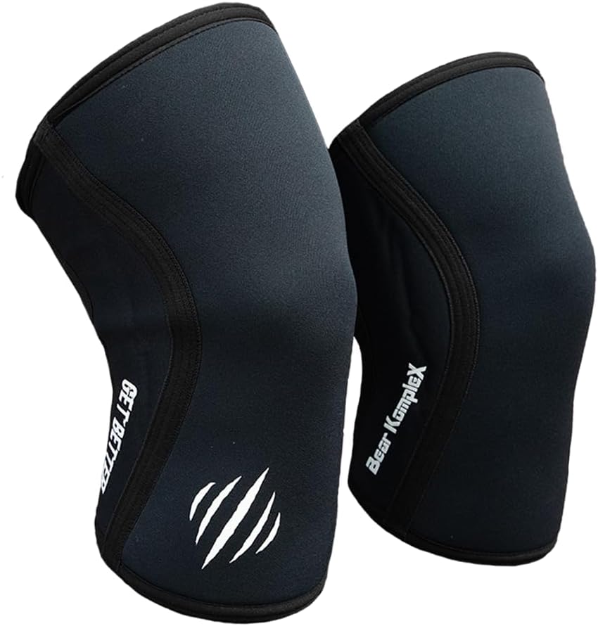 Bear KompleX Knee Sleeves for Men & Women - 5mm/7mm Compression & Heat Retention Neoprene Compression Knee Brace for Weightlifting, Squats & Powerlifting