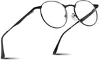 2SeeLife Round Metal Wire Rimmed Reading Glasses for Men & Women – Medium–Wide Fit, Durable, Spring Hinges, Premium Readers, Black, +2.50