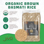 Jiva Organic Brown Basmati Rice 4 LB Bag - Premium Quality, Authentic Indian Origin, Whole Grain