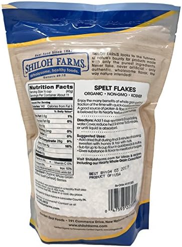 Shiloh Farms - Organic Spelt Flakes, 2 Packs - 16 Ounce each