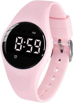 Vibrating Alarm Watch, Water Resistant Potty Training Wristband Rechargeable Medical Reminder Watch with Timer and 15 Daily Alarms (Pink)