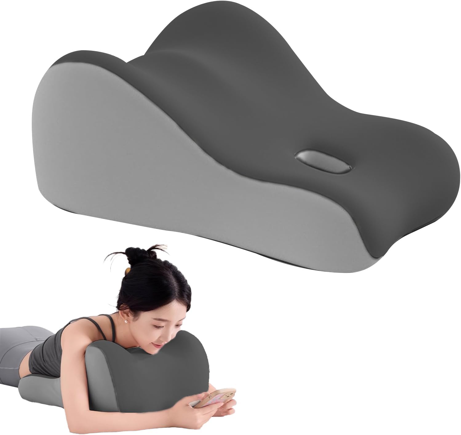 Intimacy Support Wedge Pillow for Couples, Memory Foam Positioning Cushion for Back, Neck & Waist Pain Relief with Washable Cover, Portable Design for Relaxing, Reading & Adult Play-Grey