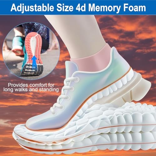 1 Pair Breathable Insoles, 4D Cloud Cushion Insole Foam Arch Shoe Insoles Memory Support Foam Massage Insole for Man Lightweight Sports Comfortable(35-36)
