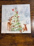 IHR Ideal Home Range Party Napkins Disposable 3-Ply Paper Lunch Napkin Pack, 6.5" x 6.5", Friends In The Snow, 20-Count