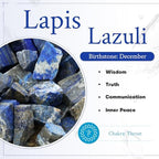 mookaitedecor 4 Piece Lapis Lazuli Stones Engraved Chakra Symbols Polished Palm Stones for Reiki Crystal Healing