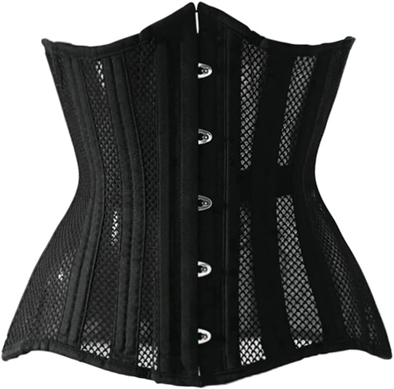 Women Heavy Spiral 26 Steel Boned Underbust Corset Satin Heavy Duty Waist Training Shaper Cincher