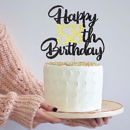 58th Happy birthday cake topper happy cake decoration 58th birthday party decoration gift plugin (58)