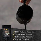 (5g x 20 Pack) Black Hut Squid Ink for Cooking, Squid Ink Pasta, Black Food Coloring, Tinta Calamari for Rice Noodles Piaza Spaghetti Risotto, Cuttlefish Ink for Baking mix, Halal Certificate, Contains Molluscs, 3.53 oz / 100 g